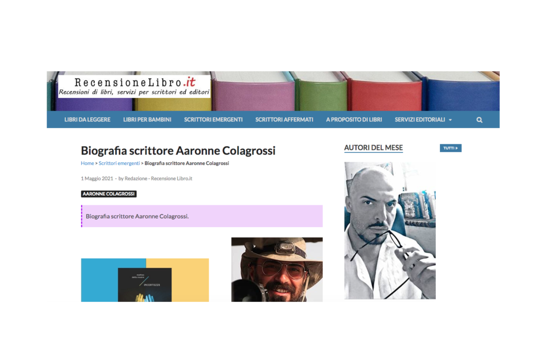 Biografia scrittore Aaronne Colagrossi – Recensione Libro.it